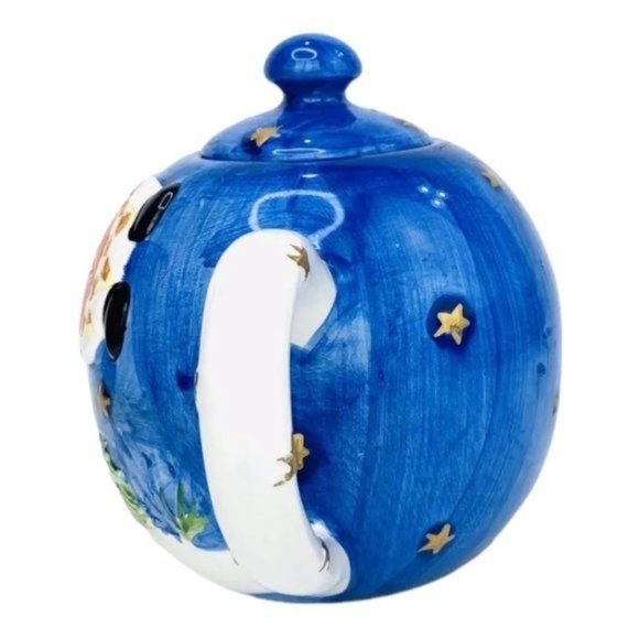 Santa Claus Christmas Pottery Vintage Hand Painted Ceramic Teapot With Lid - Picture 2 of 10